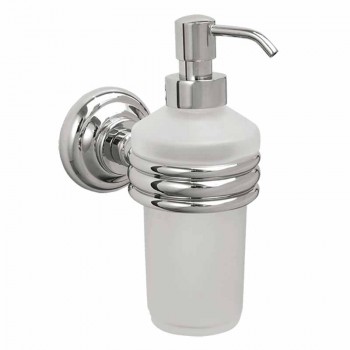 SOAP DISPENSER FROSTED GLASS WALL MOUNTED - VERDI RETRO CHROME 0360022 74 x 130 x 180mm
