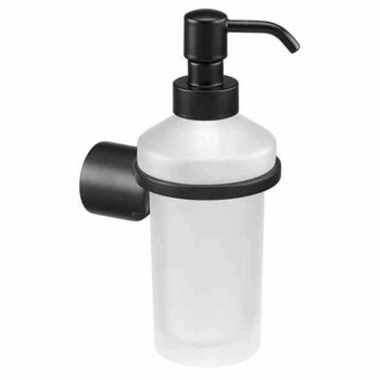 SOAP DISPENSER FROSTED GLASS WALL MOUNTED - VERDI LAMDA BLACK MATTE 3010005 75 x 105 x 180mm
