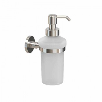 SOAP DISPENSER FROSTED GLASS WALL MOUNTED - VERDI OMICRON NICKEL MATTE 3020078 70 x 105 x 180mm