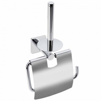 DOUBLE TOILET ROLL HOLDER WITH LID - VERDI DELTA CHROME 3067422 140 x 95 x 250mm