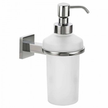 SOAP DISPENSER FROSTED GLASS WALL MOUNTED - VERDI CUBE CHROME 3070022 75 x 110 x 180mm