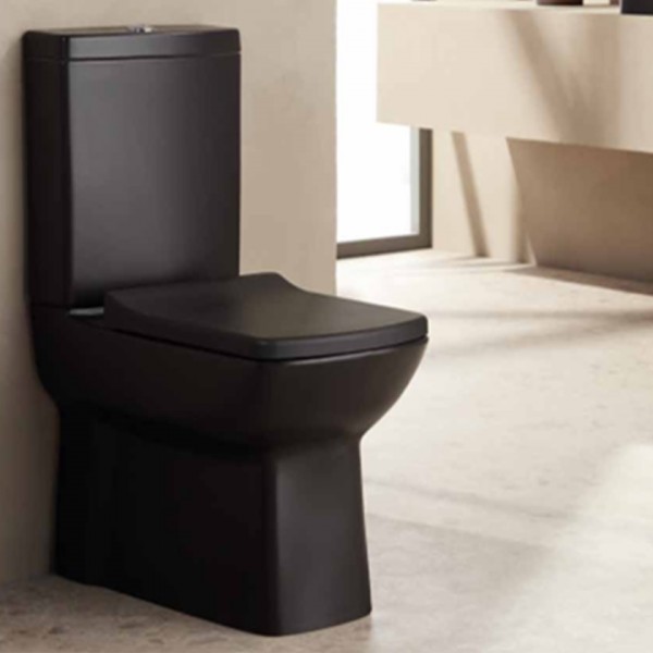 λεκανες τουαλετας - ειδη υγιεινης - είδη μπάνιου - ΛΕΚΑΝΗ ΔΑΠΕΔΟΥ - CREAVIT QUADRO BLACK MATT LR360NS 64EK. ΛΕΚΑΝΕΣ