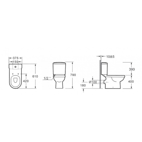 λεκανες τουαλετας - ειδη υγιεινης - είδη μπάνιου - ΛΕΚΑΝΗ ΔΑΠΕΔΟΥ - KARAG AMFIPOLIS ROUND TR-125 61ΕΚ. ΛΕΚΑΝΕΣ